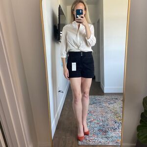 Bluenotes Shorts Womens Medium Black Paperbag Mom New